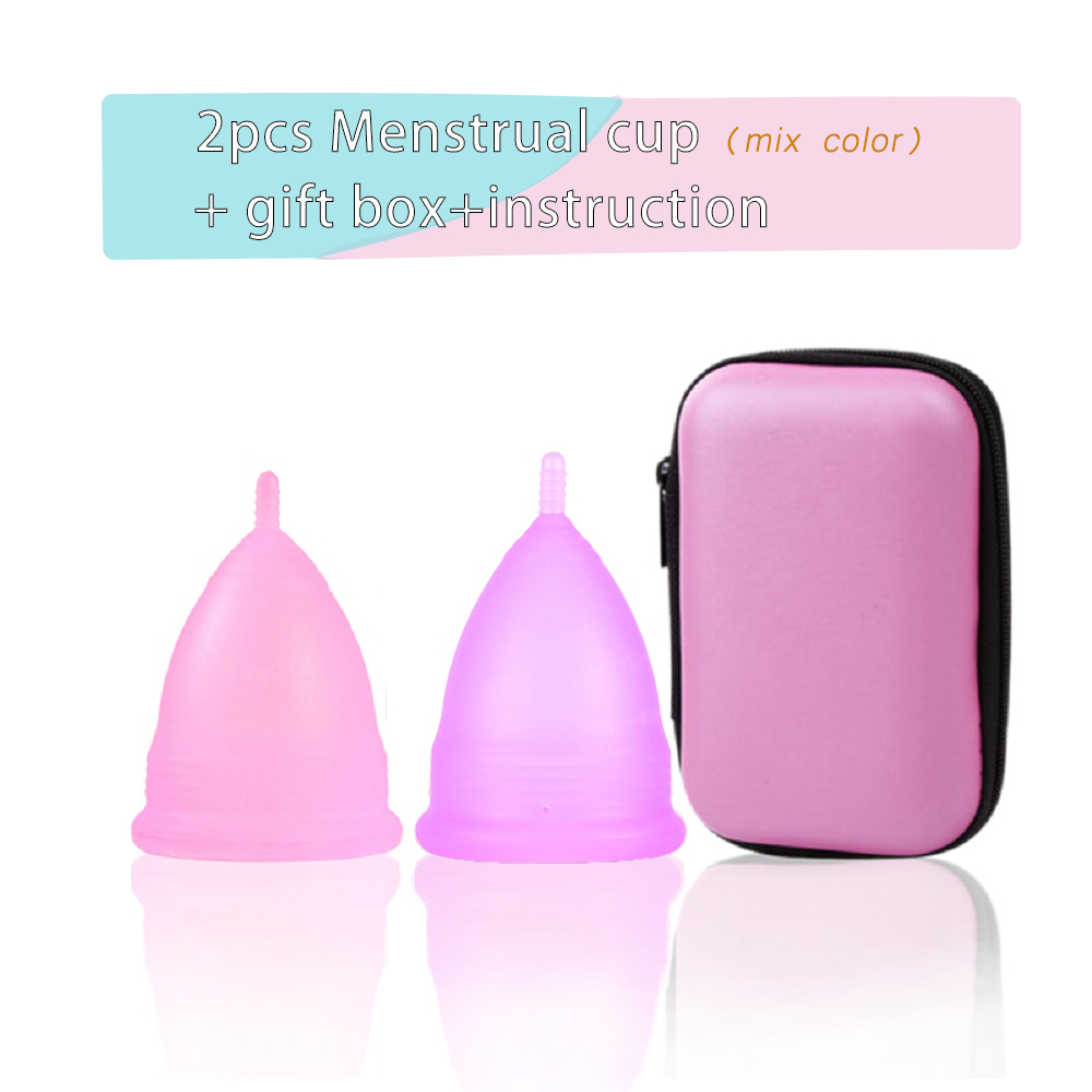 Menstrual Cup Silicone - 2 szt. Damskie kubeczki menstruacyjne Medyczne