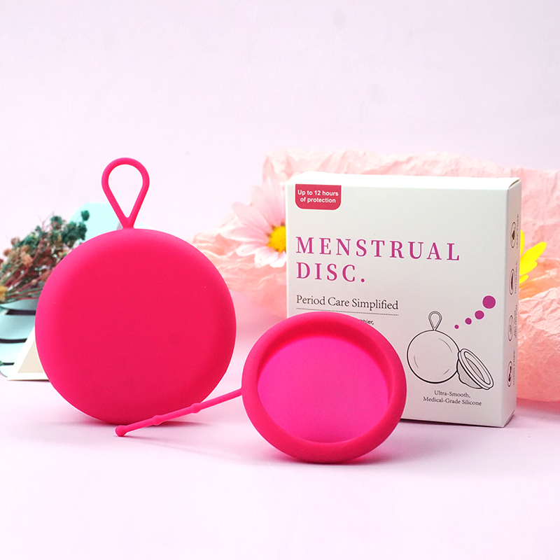 Menstrual Cup Silicone - Dysk menstruacyjny damski ze sznurkiem, wielorazowy,