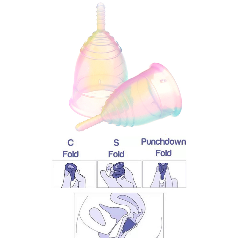 Menstrual Cup Silicone - 1 sztuk kobiety kolorowy kubek silikonowy