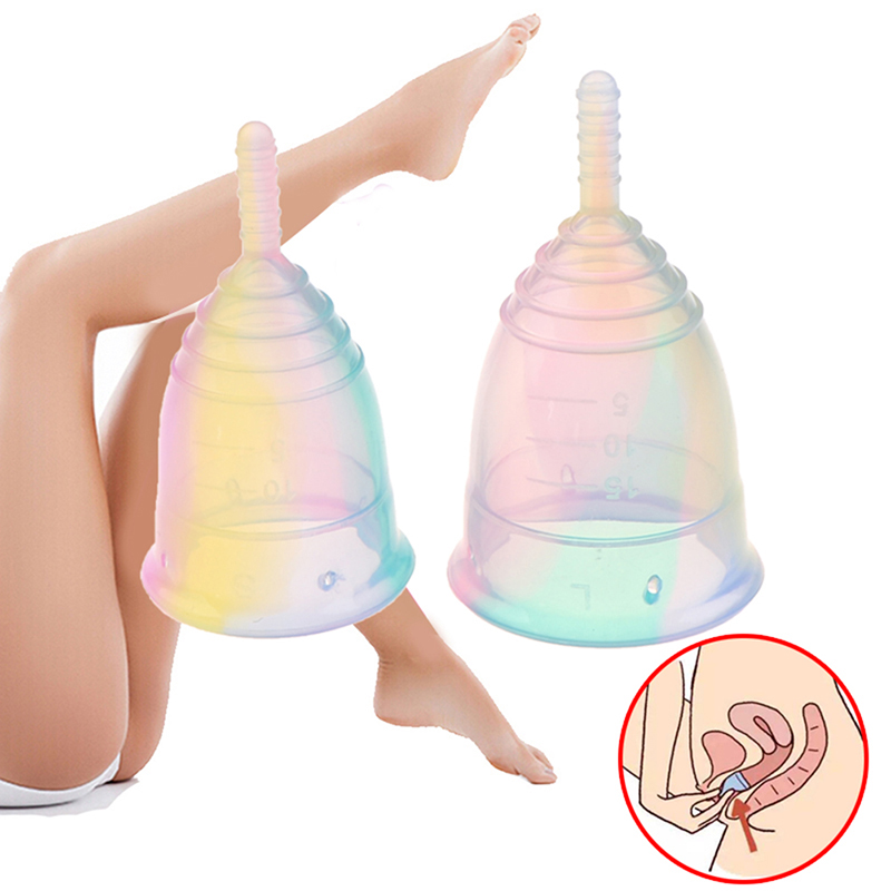 1 sztuk kobiety kolorowy kubek – Menstrual Cup Silicone recenzja i cena
